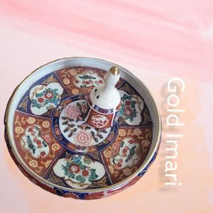 "Price Drop "Vintage Gold Imari Hand Painted shallow bowl